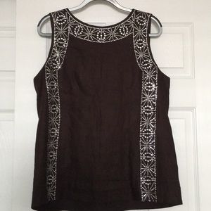 Tory Burch embellished linen top